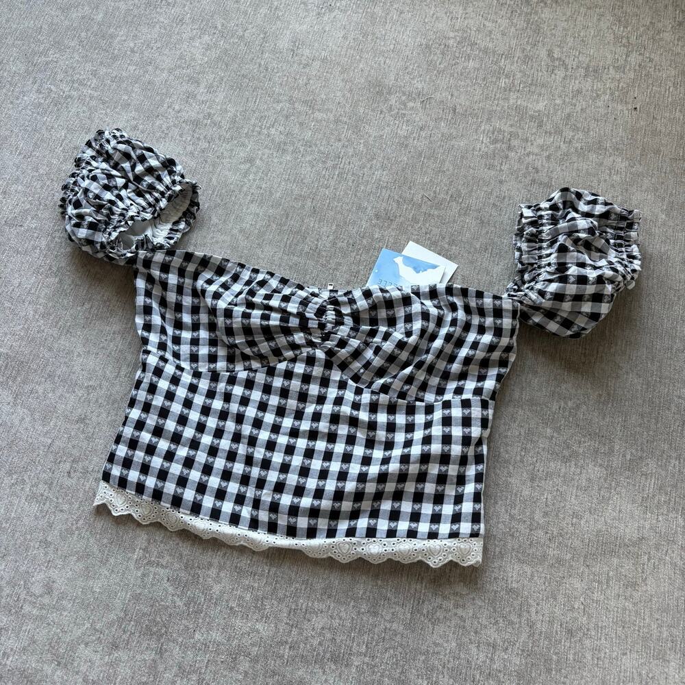 NWT Majorelle Gingham Top